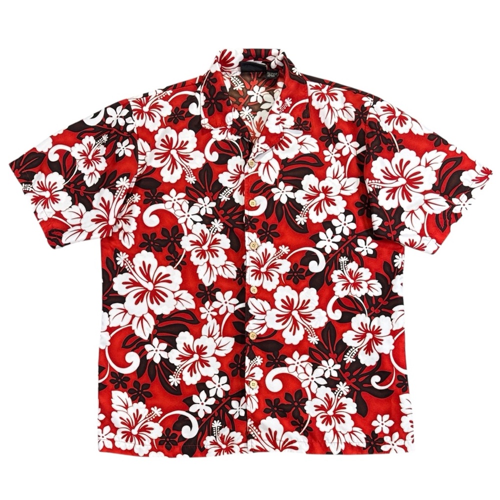 Vintage 90’s ODO Hawaiian Button Shirt Men’s M Oversized Hibiscus Floral Print